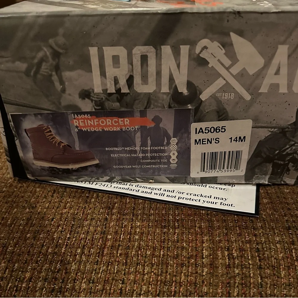 IRON AGE men’s REINFORCER MEN'S BROWN 6